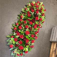 Casket spray in roses