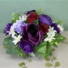X Red and purple mini grave pot