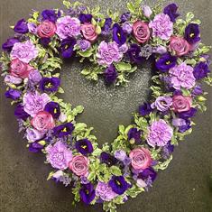 Loose open heart lilac and purple