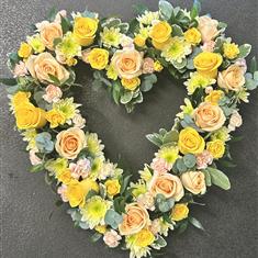 Open heart in yellow and peach